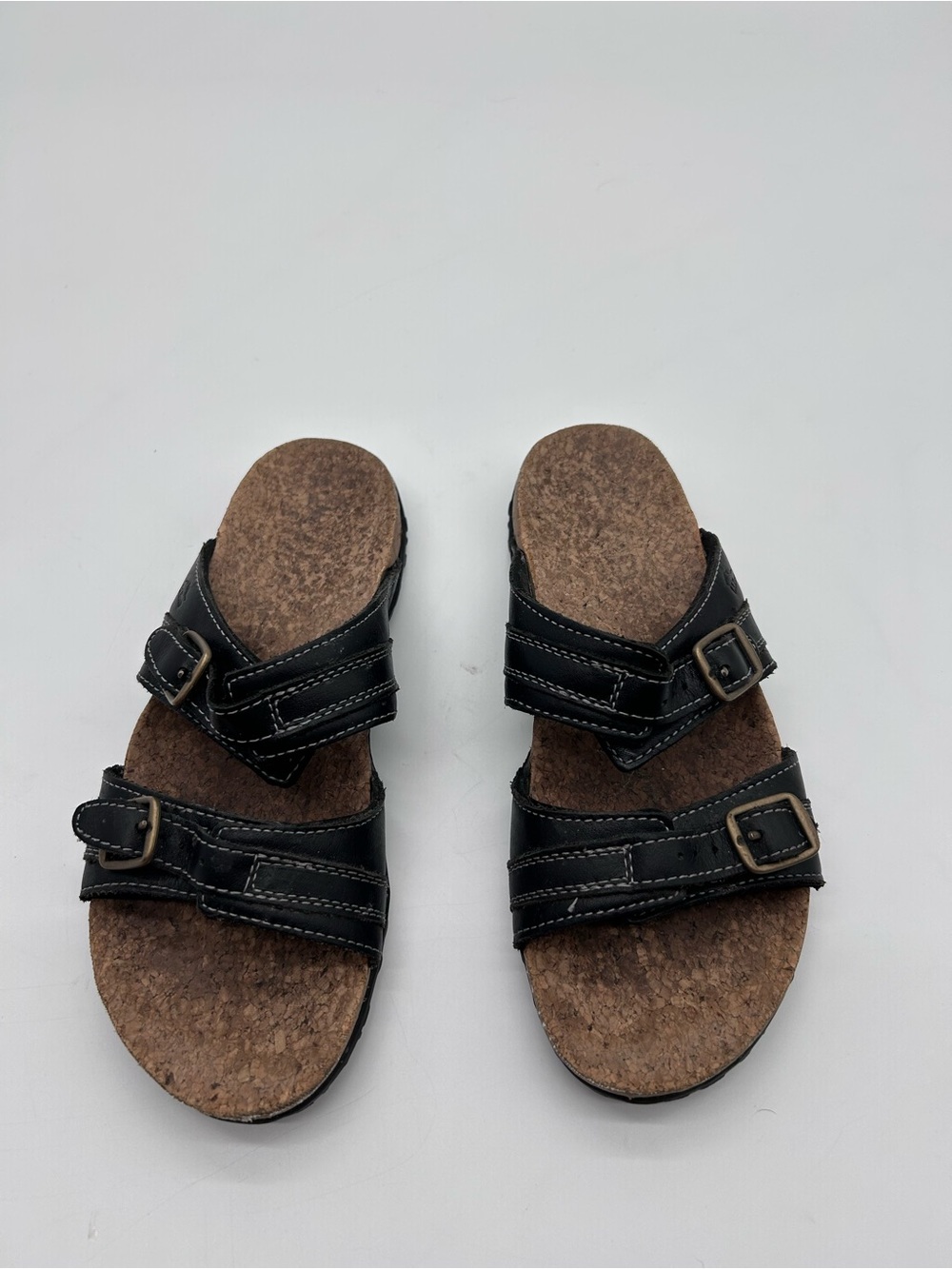 LL Bean Brown Double Strap Cork Footbed Sandals 7